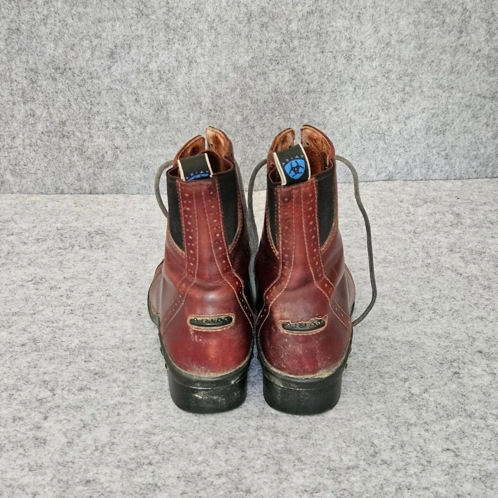 Ariat Heritage Paddock Boots Womens 7B Burgundy Leather Lace Up Cap Toe - Picture 4 of 11
